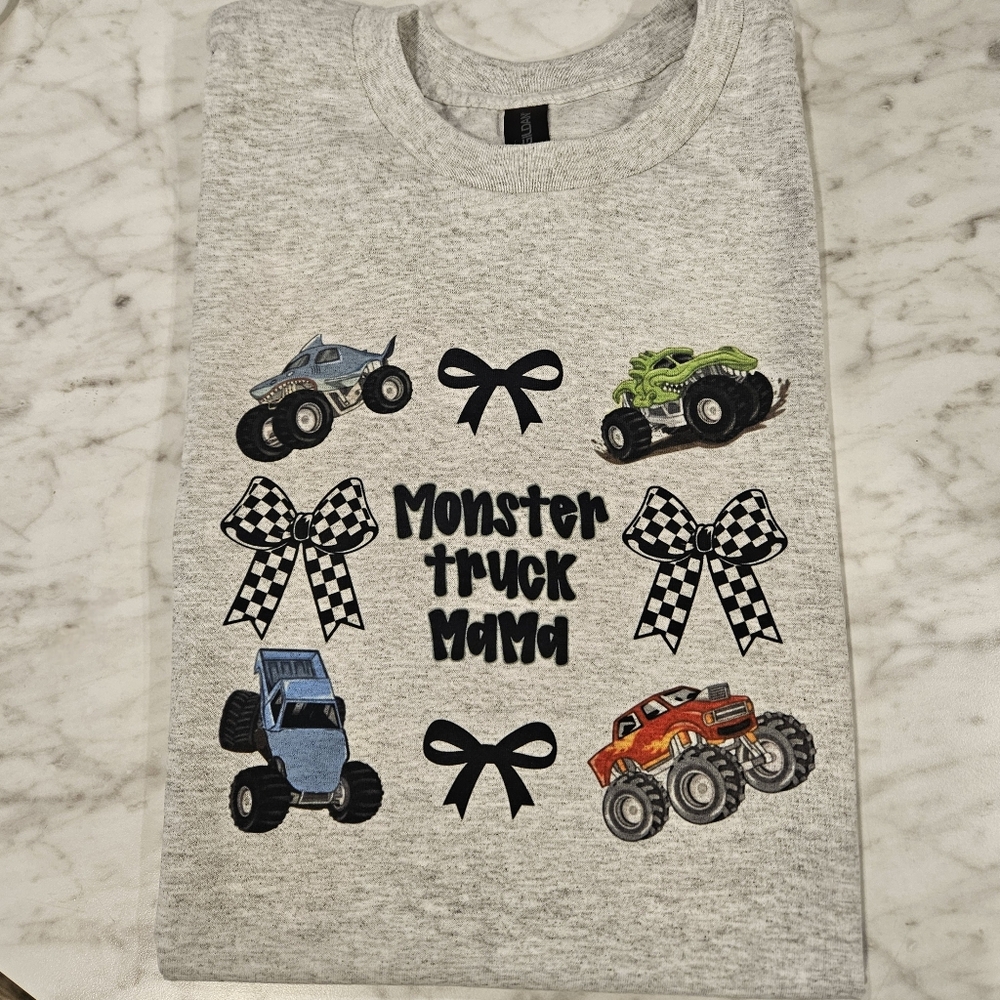 Monster Truck Mama Shirt cute boy mom Bow Couquette